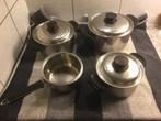 RVS Pannenset, Huis en Inrichting, Keuken | Potten en Pannen, Ophalen of Verzenden, Zo goed als nieuw, Rvs, Pannenset