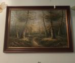 Schilderij van een bos landschap, Antiek en Kunst, Ophalen of Verzenden