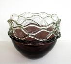 Sierlijke Handgemaakte decoratief art glazen schaal., Ophalen of Verzenden