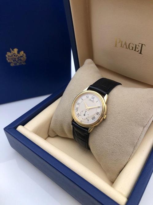 Piaget Gouverneur, ref 15968 18kr. goud met box, Sieraden, Tassen en Uiterlijk, Horloges | Heren, Overige merken, Staal, Leer