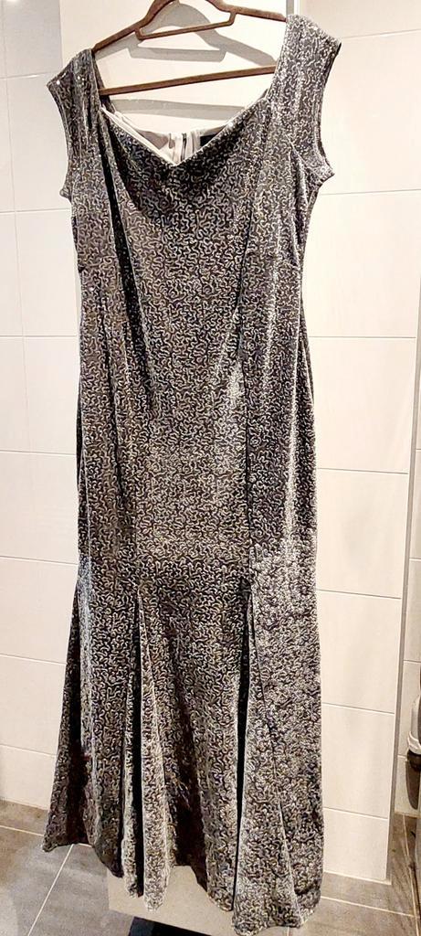 Zilver pailletten jurk lang Top Vintage Chic Kerst maat 44, Kleding | Dames, Gelegenheidskleding, Zo goed als nieuw, Galajurk