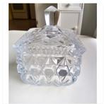 vintage lood kristal suikerpot met amefa stainless lepel, Ophalen of Verzenden