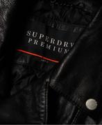 Superdry Premium Classic Leather Jacket XS, Maat 46 (S) of kleiner, Zo goed als nieuw, Zwart, Superdry Premium
