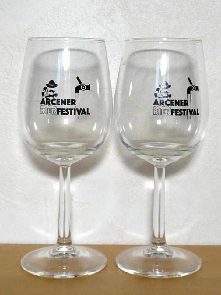 Twee Arcener Bierfestival proefglaasjes, Verzamelen, Biermerken, Zo goed als nieuw, Glas of Glazen, Overige merken, Ophalen of Verzenden
