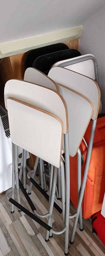 Barkukken incl kussens, Huis en Inrichting, Barkrukken, Gebruikt, 60 tot 90 cm, Hout, Metaal, 5 krukken of meer, Met voetsteun