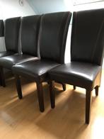4 bruin lederen stoelen Merk Novara, Huis en Inrichting, Stoelen, Ophalen, Bruin, Leer, Zo goed als nieuw