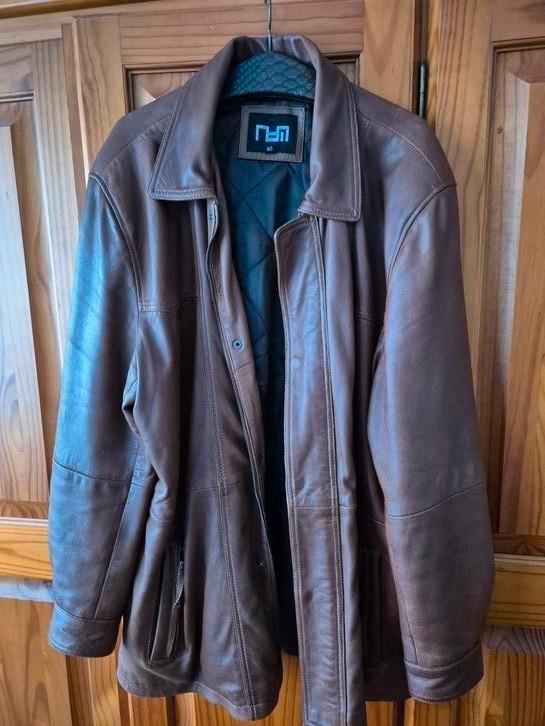Leren jas maat 60, oto is 70 cm, Kleding | Heren, Grote Maten, Zo goed als nieuw, Jas of Mantel, Zwart, Ophalen of Verzenden