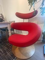 Stokke draaifauteuil met hocker, Huis en Inrichting, Fauteuils, Ophalen, Gebruikt, 75 tot 100 cm, Stof