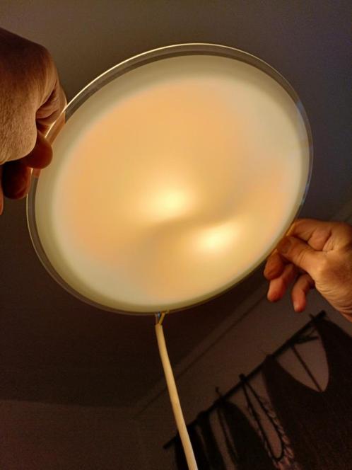 Vintage opaline glas plafonniere van ASTER LIGHTING, Huis en Inrichting, Lampen | Plafondlampen, Gebruikt, Glas, Kunststof, Metaal