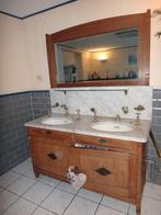 T.K. massief eikenhouten badmeubel met eiken spiegel, Huis en Inrichting, Badkamer | Badkamermeubels, Minder dan 100 cm, 100 tot 150 cm