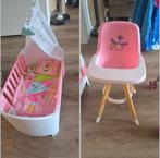 Baby Born eetstoel en bedje, Kinderen en Baby's, Speelgoed | Poppen, Ophalen, Zo goed als nieuw, Babypop