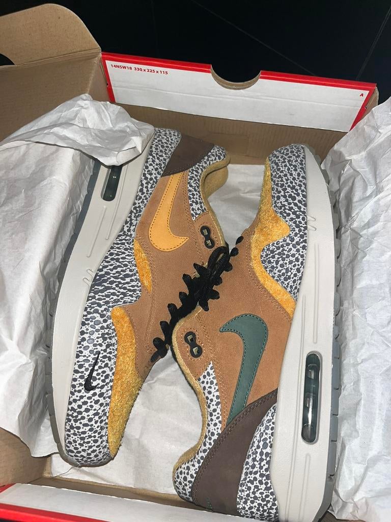 Nike Air Max 1 Safari Retro 44, Ophalen of Verzenden, Zo goed als nieuw, Overige kleuren