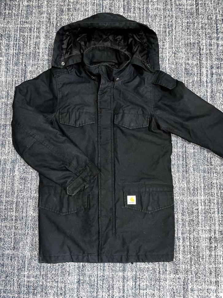 Carhartt winterjas, Kleding | Heren, Jassen | Winter, Zo goed als nieuw, Maat 46 (S) of kleiner, Zwart, Verzenden
