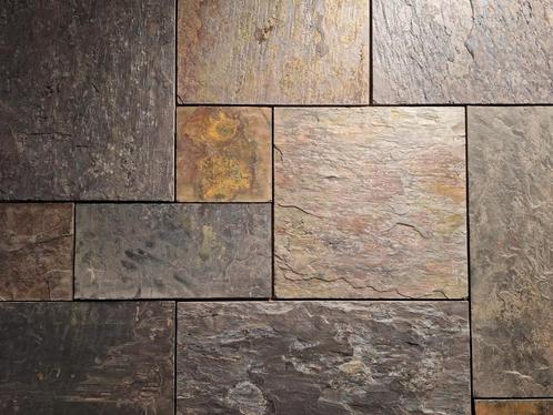 mooie leisteen vloer Peacock Slate Multicolor wildverband, Doe-het-zelf en Verbouw, Tegels, Nieuw, Vloertegels, Hardsteen, 10 m² of meer