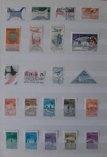 2 Kaarten Postzegels Mooiste Vliegtuigen No. 1 Gestempeld beschikbaar voor biedingen