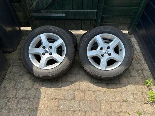 Volkswagen UP aspen velgen met winterbanden, Auto-onderdelen, Banden en Velgen, Velg(en), Winterbanden, 14 inch, 165 mm, Personenwagen