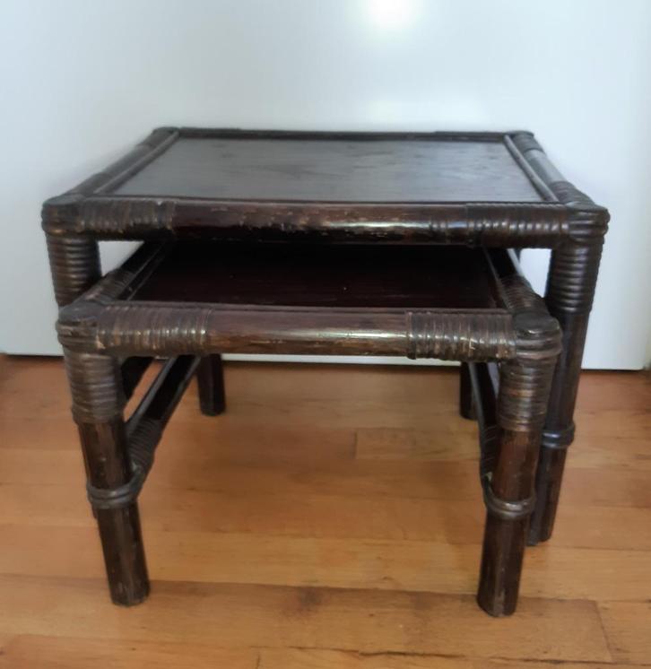 MANOU BIJZETTAFELTJES, Huis en Inrichting, Tafels | Bijzettafels, Gebruikt, Vierkant, Minder dan 45 cm, Minder dan 55 cm, Ophalen of Verzenden