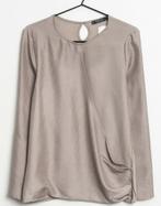 MANGO overslag blouse taupe kleur maat M, Mango, Ophalen of Verzenden, Zo goed als nieuw, Maat 38/40 (M)