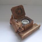 Vintage Black Forest inktpot penhouder + keramisch inktbakje, Verzenden