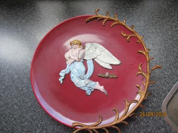 OUD  ZELDZAAM  ROOD BORD MET ENGEL- UIL EN SIERRANDEN  beschikbaar voor biedingen