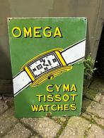 Oud Emaille Reclamebord Omega, Cyma, Tissot, Ophalen of Verzenden