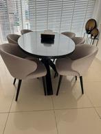 Zwarte ovale eettafel, Huis en Inrichting, Tafels | Eettafels, Vijf personen of meer, 150 tot 200 cm, Ovaal, 50 tot 100 cm
