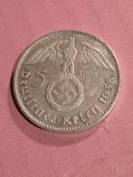 Vijf reichsmark zilver 1938 Duitsland, Postzegels en Munten, Ophalen of Verzenden, Duitsland, Zilver
