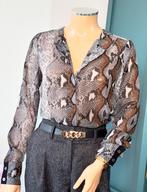 NÜ DENMARK blouse maat S - bruin - grijs - slangenprint, Bruin, Nü Denmark, Ophalen of Verzenden, Zo goed als nieuw