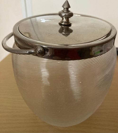 Art Deco glazen koekjes- / snoeppot Fries draadglas koekpot, Antiek en Kunst, Antiek | Goud en Zilver, Zilver, Verzenden