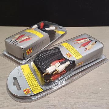 BELLSON VERGULD STEREO AUDIOKABEL AUX TULP SNOER KABEL 10MTR beschikbaar voor biedingen