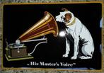 Mooi His Masters Voice zwaar emaillen USA decoratie bord HMV, Reclamebord, Emaille, Ophalen of Verzenden, Zo goed als nieuw