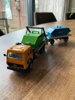 Oude Siku Mercedes met aanhanger container transport, Hobby en Vrije tijd, Modelauto's | 1:50, Ophalen of Verzenden, Zo goed als nieuw