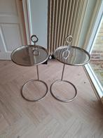 2 bijzet tafeltjes Riviera Maison, Huis en Inrichting, Ophalen, Minder dan 55 cm, Metaal of Aluminium, Rond
