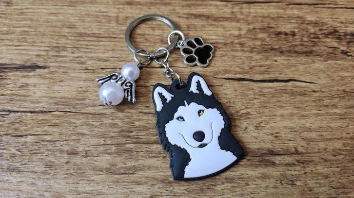Kettinghanger Husky PVC met beschermengeltje, Sieraden, Tassen en Uiterlijk, Kettinghangers, Nieuw, Dier, Verzenden