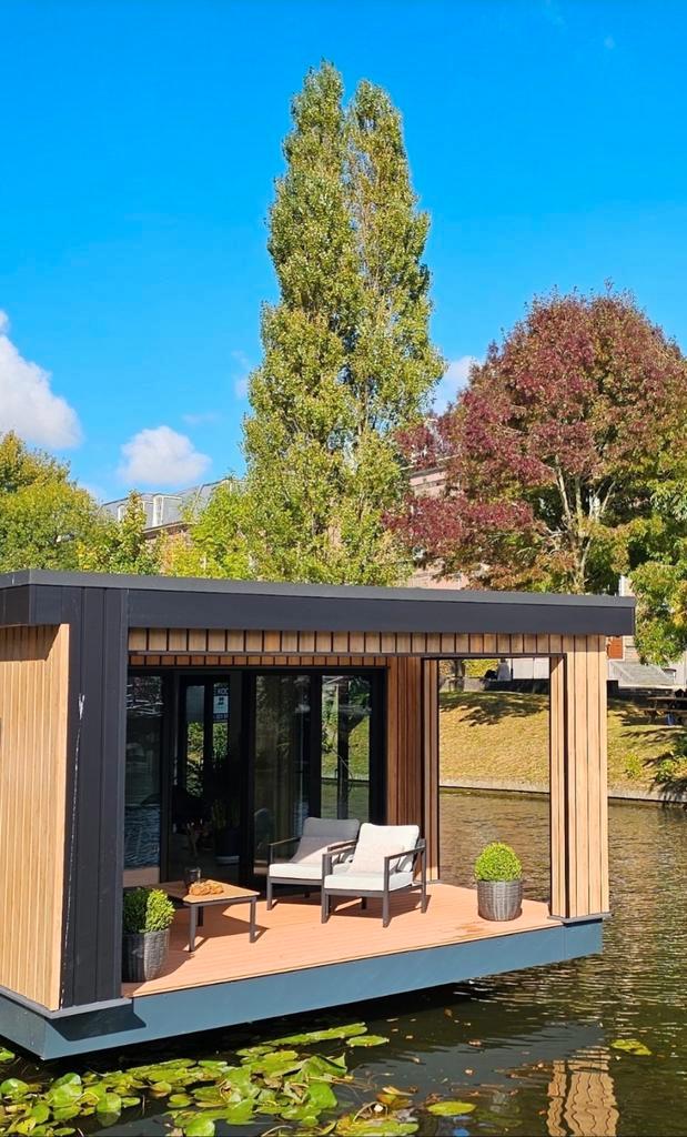 Luxe woonboot volledig nieuwbouw turn-key Leiden, Huizen en Kamers, Woonboten te koop