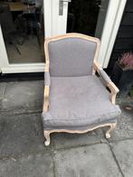 Mooie landelijke brocante grijs stoffen fauteuil Maine 2014, Huis en Inrichting, Fauteuils, Ophalen, Minder dan 75 cm, Zo goed als nieuw