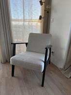 Lounge stoel walnoot bruin / creme, Huis en Inrichting, Stoelen, Ophalen, Zo goed als nieuw, Bruin, Eén