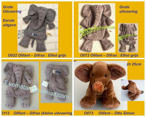 Olifant Olifantje - Difrax ( Elliot ) Otto Simon, Kinderen en Baby's, Speelgoed | Knuffels en Pluche, Zo goed als nieuw, Olifant