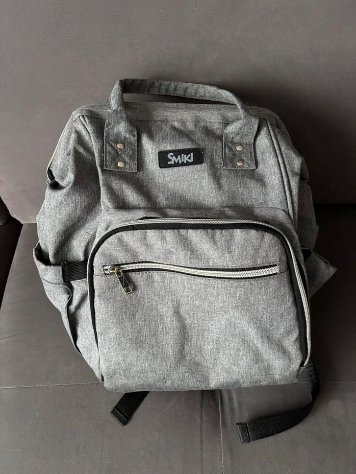 Smiki Rugzak - Grijze Luiertas, Kinderen en Baby's, Luiertassen, Zo goed als nieuw, Rugzak, Ophalen