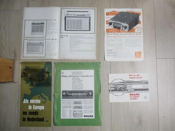 5 Philips folders voor autoradio's (eind jaren '50 en '60) beschikbaar voor biedingen