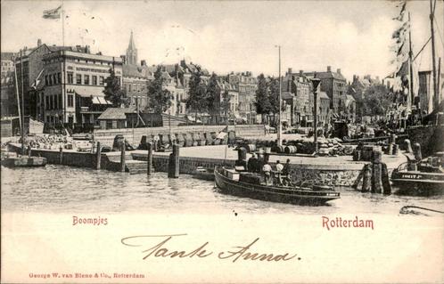 Rotterdam Boompjes kleinrondst MOERKAPELLE ZIE BESCHRIJVING, Verzamelen, Ansichtkaarten | Nederland, Gelopen, Zuid-Holland, Voor 1920