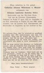 Catharina J.W. van Moorsel 1912 Budel + 1960 Veghel, 48 jr, Verzenden