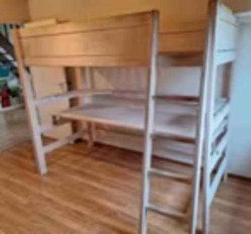 Hoogslaper meegroei eenpersoonsbed bureau lifetime whitewash, Huis en Inrichting, Slaapkamer | Stapelbedden en Hoogslapers, Gebruikt