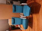 2 relax fauteuils blauw mooie moderne stoelen met draaipoot, Ophalen, Minder dan 75 cm, Zo goed als nieuw, 50 tot 75 cm