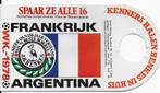 Rso91 sticker wk 1978 frankrijk argentina, Verzamelen, Ophalen of Verzenden, Nieuw