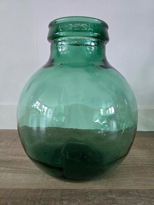 Prachtige puntgave groene antieke Italiaanse Viresa vaas €39, Antiek en Kunst, Antiek | Glas en Kristal, Ophalen of Verzenden