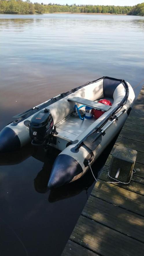 Suzuki 6pk 4takt, met 3.10 rubberboot en strandtrailer, Watersport en Boten, Kano's, Zo goed als nieuw, Overige typen, Drie personen of meer