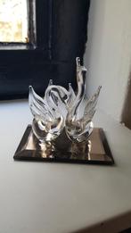 Kristallen beeldjes zwanen en vogel, Ophalen, Gebruikt