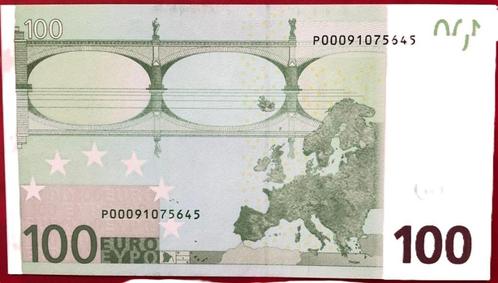 100 EURO HANDTEKENING DUISENBERG LETTER P NEDERLAND, Postzegels en Munten, Bankbiljetten | Europa | Eurobiljetten, Overige landen