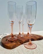 Vintage Luminarx champagneglazen roze voet sierlijk borrel, Overige typen, Ophalen of Verzenden, Zo goed als nieuw, X
